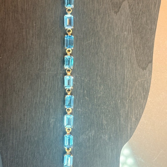 Vintage 10Kt Gold Aquamarine Bracelet - Picture 2 of 6